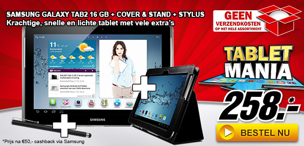 Media Markt - Samsung Galaxy Tab2 16 GB + cover & stand + stylus