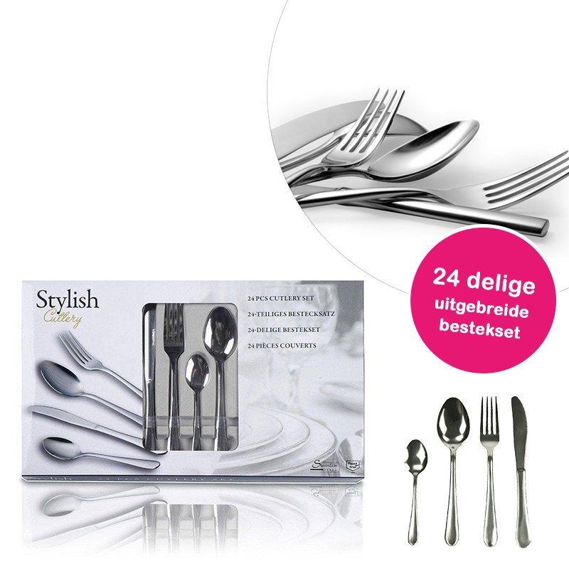 One Day For Ladies - Stylish Cuttery 24 delig bestek set One Day For Ladies - Stylish Cuttery 24 delig bestek set