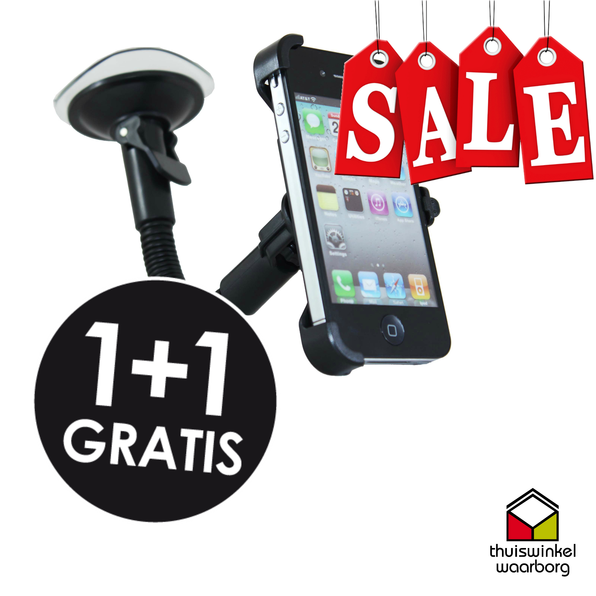 Seal de Deal - Auto houder geschikt voor de iPhone 4 (S)