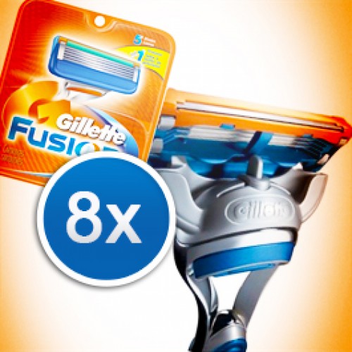 Super Dagdeal - 8 Originele Gillette Fusion scheermesjes [inclusief verzendkosten]