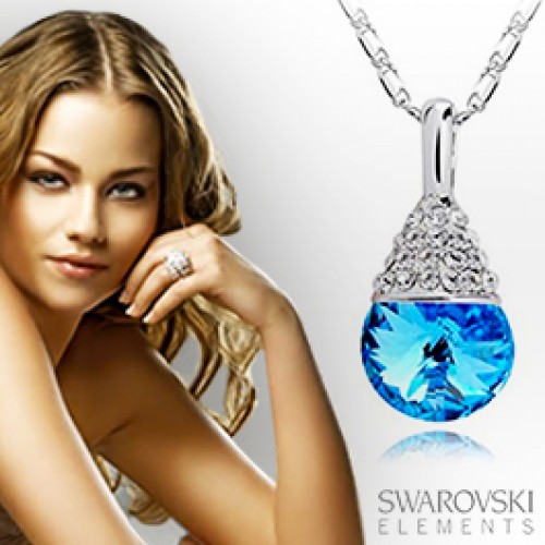 Super Dagdeal - Halve Druppel ketting met Swarovski Elements [inclusief verzendkosten]