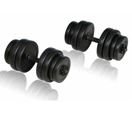 VidaXL - Dumbell halter set 30 kg met kunststof mantel
