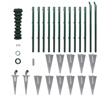 VidaXL - Gaashekwerk set met paal ankers en toebehoren 1,0 x 25 m
