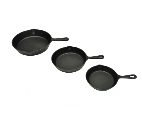 VidaXL - Gietijzeren koekenpan set 3-delig