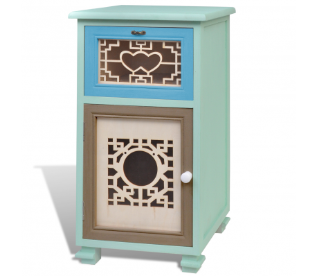 VidaXL - Houtsnijwerk kastje1 lade en 1 deurtje