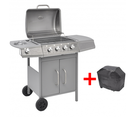 VidaXL - vidaXL Gasbarbecue grill 4 + 1 branders zilver