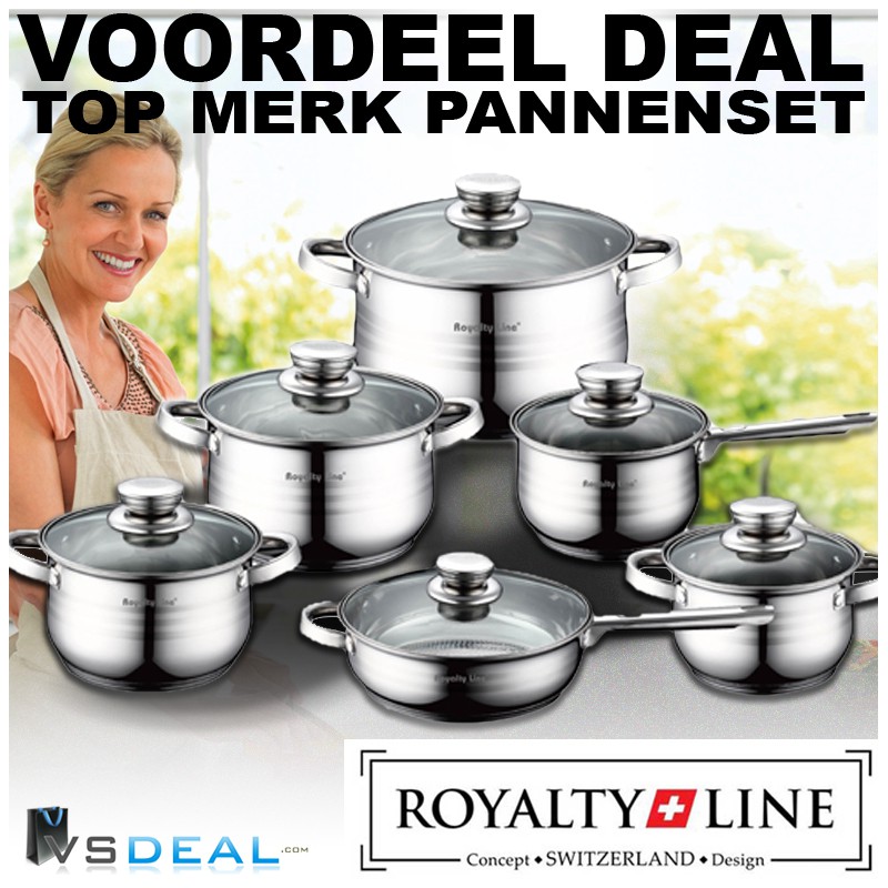 vsdeal.com - 12-delige Luxe Royalty Line Pannenset