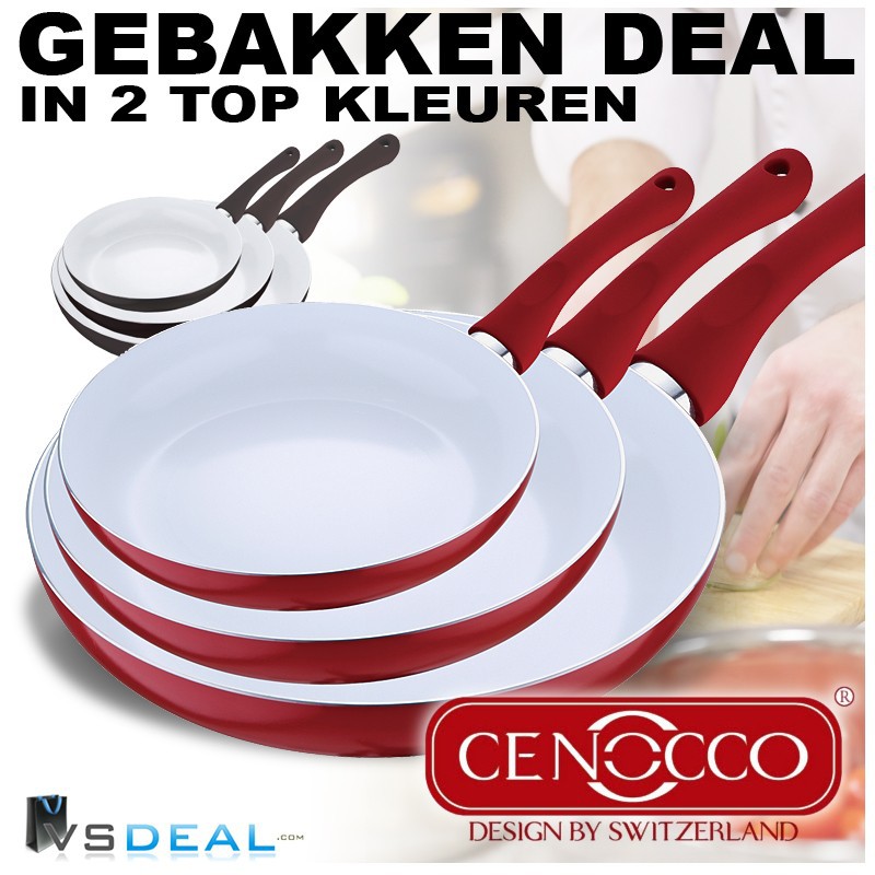 vsdeal.com - Cenocco Keramische Pannenset met Zwitserse precisie