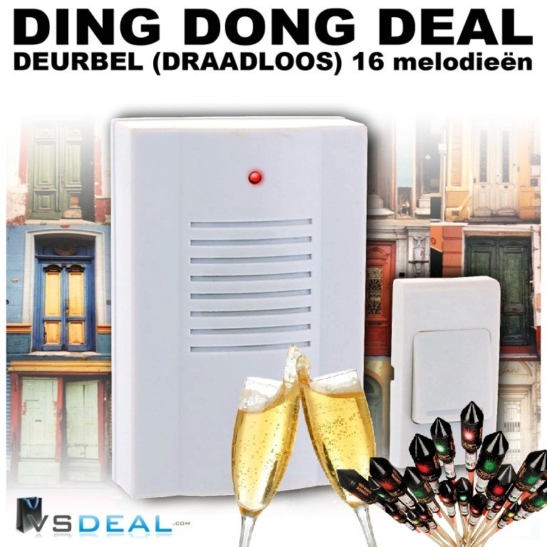 vsdeal.com - Draadloze Deurbel met 16 tonen OP=OP