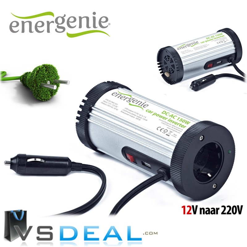 vsdeal.com - Energenie 150W 12V naar 220V omvormer