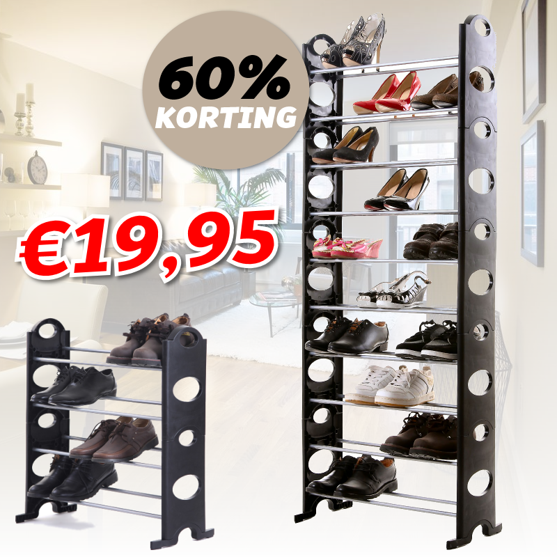 vsdeal.com - Schoenenrek met 10 niveaus voor maximaal 40 paar schoenen OP=OP