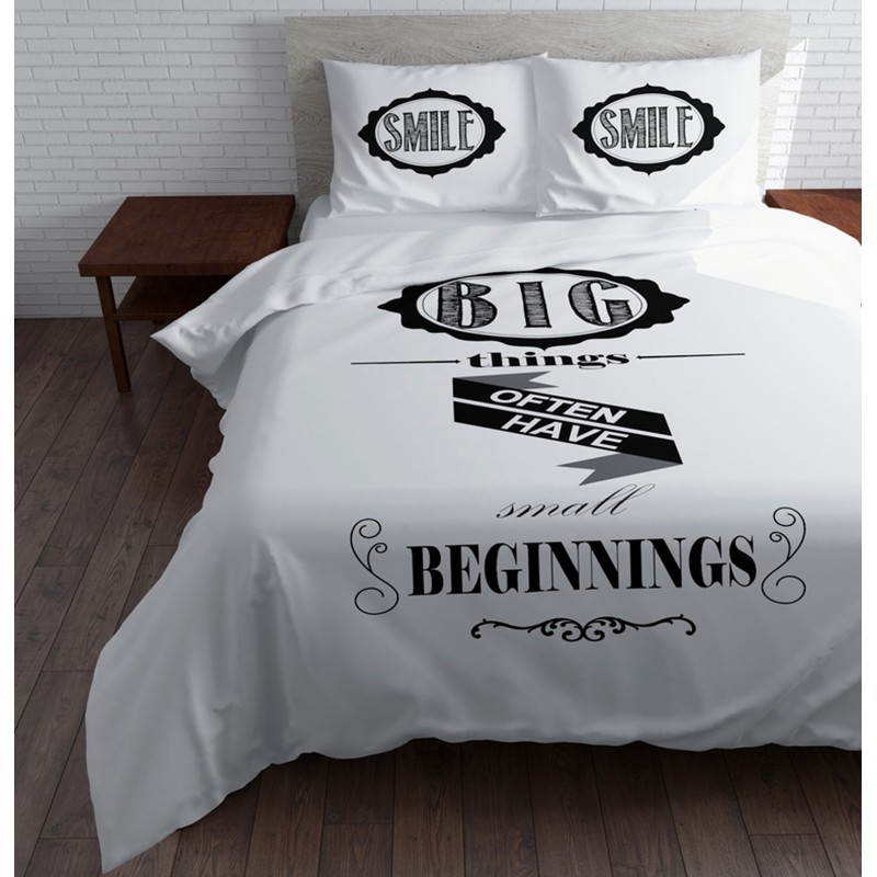 vsdeal.com - Sleeptime This is Life Dekbedovertrekset - Lits-jumeaux - 240 x 220 cm - Wit