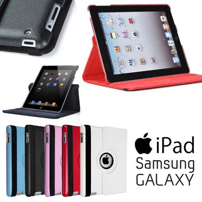 Waat? - 2 in 1 roterende kunstleren case voor Ipad 2, 3, mini en Galaxy Tab en Note!