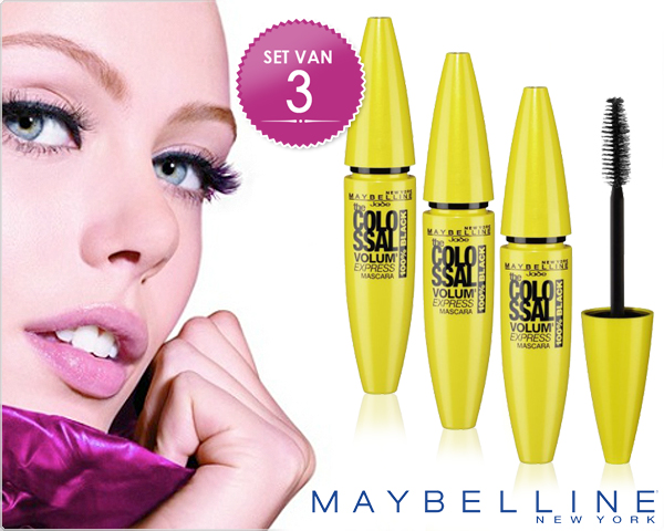 Waat? - 3 stuks maybelline mascara the colossal