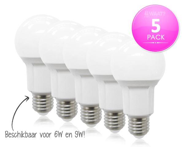 Waat? - 5-​pack 6w of 9w led-​lampen