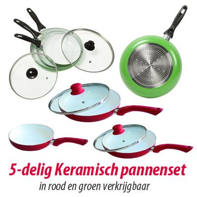 Waat? - 5-delige Keramisch pannenset (beschikbaar in 2 kleuren)