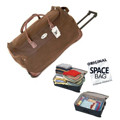 Waat? - Duo aanbieding: Luxe leatherlook reistrolley en-of SpaceBag Travelset