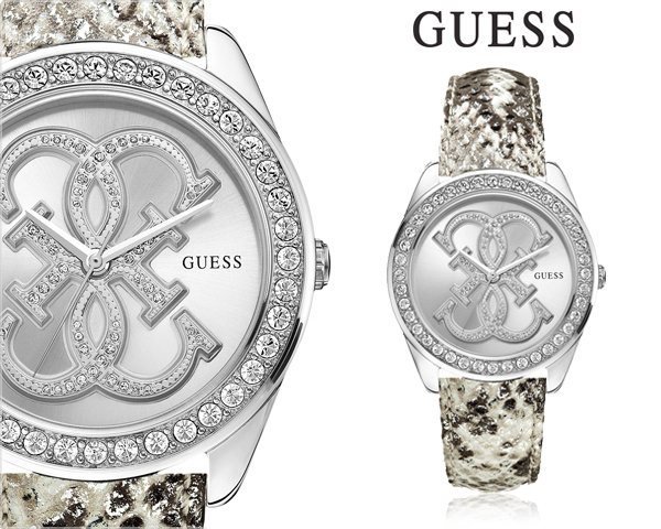 Waat? - Guess horloge met slangenprint