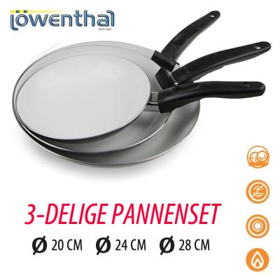 Waat? - Set van 3 keramische Löwenthal-pannen