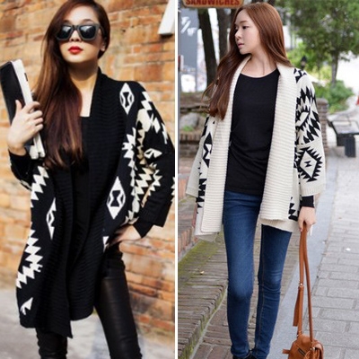 Waat? - Trendalert! Warme oversized azteken print cardigan in 2 kleuren