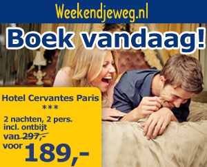 Weekendjeweg - Hotel Cervantes Paris 3* vanaf 189,-.